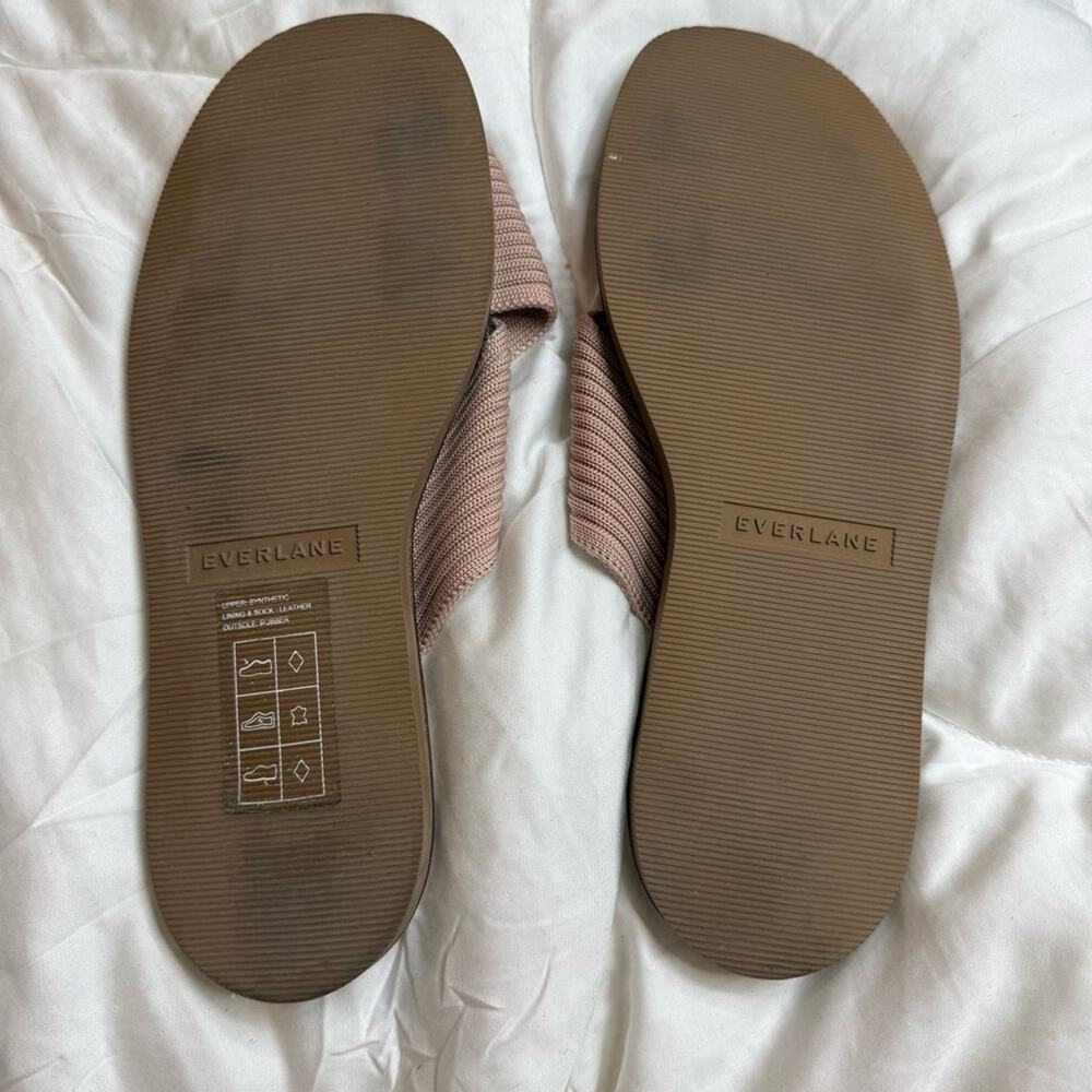 Everlane Day Crossover Sandal Pink Tan Knit Slide Sandals Size 7 - Picture 8 of 9